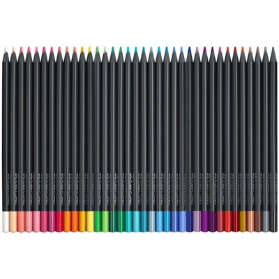 Карандаши цветные Faber-Castell "Black Edition", 36цв., трехгран., черное дерево, заточен., картон.