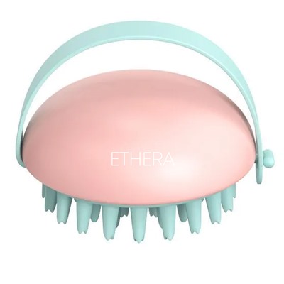 ETHERA Массажная силиконовая щётка для мытья головы, розовый