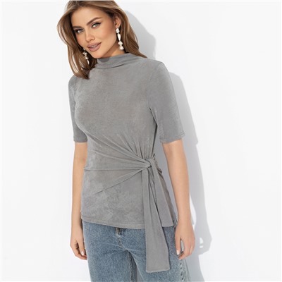 Блуза с декоративной драпировкой, Минимализм с намёком (gray)