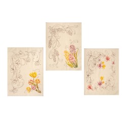 22С145-ШР+К/п.р/фкор Комплект полотенец из 3 шт. 45*60 "Первоцветы-3" рис. 420