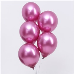 Шар латексный 12", хром, в наборе 25 шт., цвет насыщенный розовый