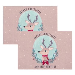 Набор салфеток на стол «Олененок», ПВХ, 40×29 см, 2 штуки