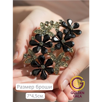 Брошь крупная с кристаллами БР4/3 модель 6