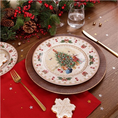 НАБОР ТАРЕЛОК ОБЕДЕННЫХ LEFARD "ЕЛКА" 2 ШТ. 27 СМ (КОР=9НАБ.)