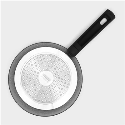 Ковш с крышкой Доляна «Первый дом», 1.2 л, d=18 см, антипригарное покрытие, индукция, алюминий, чёрный