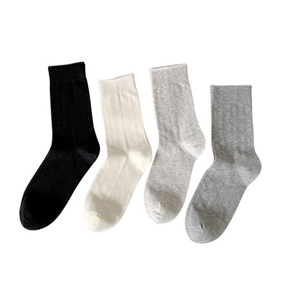 Summer thin trend cream cotton socks, mid-length
