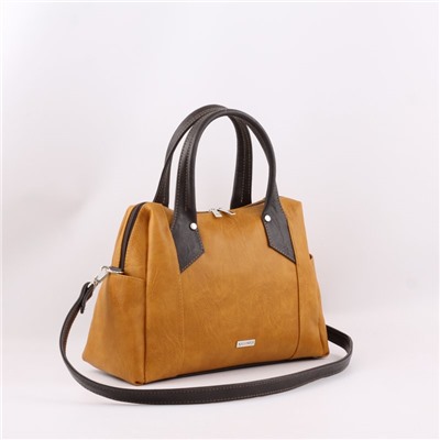 Сумка 603 македония горчичный+шоколад