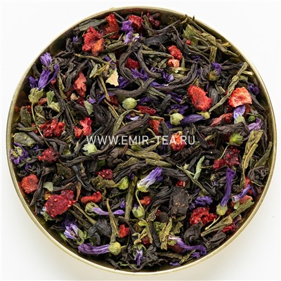 Смесь зеленого и черного чая Клубника в шампанском (код 0370)