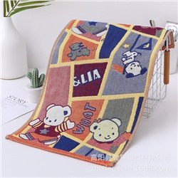 Gauze soft breathable towel for face, with little bears, wholesale