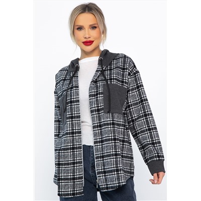 Рубашка с капюшоном Стокгольм (серая) Б14593-50М