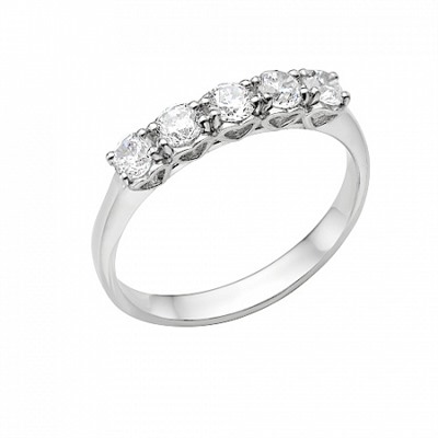 Кольцо с фианитом родированное серебро 925*