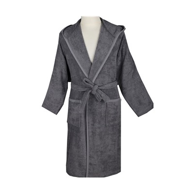 Халат Велюровый Мужской (M) Ecosoft Antrasit Bay Medium Bornoz- EcoCotton