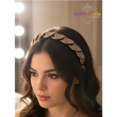 Ободок косичка для волос со стразами Арт ОБ6А/002