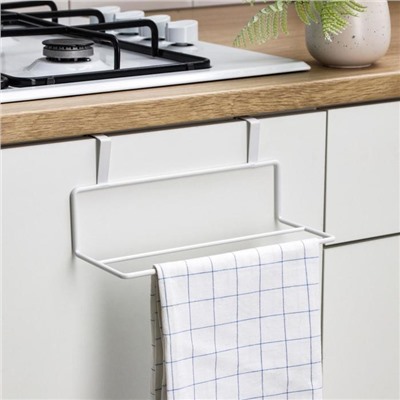 Держатель для полотенец на дверцу Доляна, 24.5×10×10 см, белый
