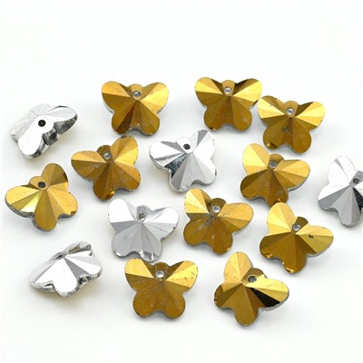 Бусина акриловая Бабочка 15*12мм цв.золотистый