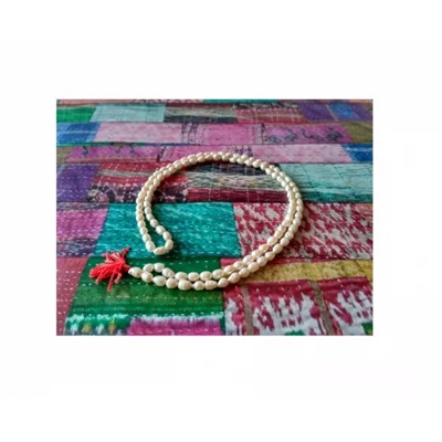 Чётки из Натурального Жемчуга (108 шариков), Moti Natural Pearl Mala - Oval Round, произв. Kalyan Puja