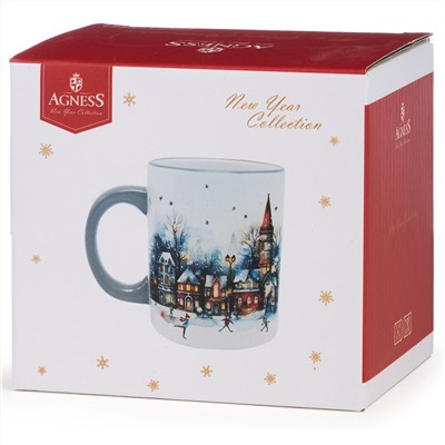 КРУЖКА AGNESS "С НОВЫМ ГОДОМ!" 320 МЛ,11,5*8*9,5 СМ