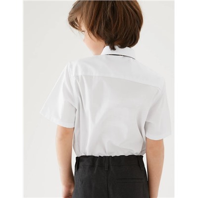 2pk Boys' Cotton Regular Fit School Shirts (2-18 Yrs)