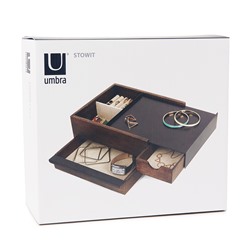 Шкатулка Stowit, черная/орех