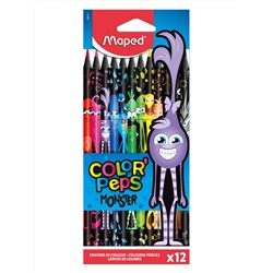Карандаши 12цв Maped Color Peps Monster пластик 862612/12/Франция