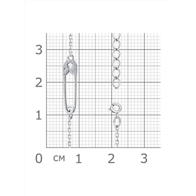 Браслет с фианитом родированный серебро 925*