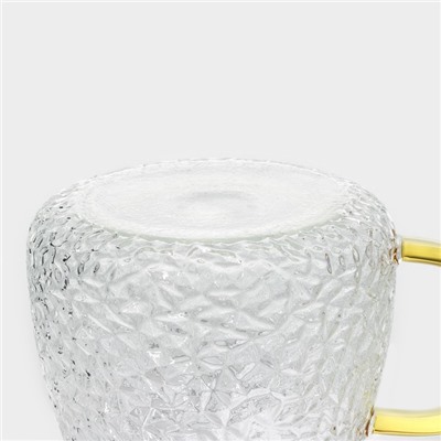 Кружки Magistro «Сара», набор 2 шт., 400 мл, 12×9×8 см, стекло, стеклянное сито, стекло, прозрачная