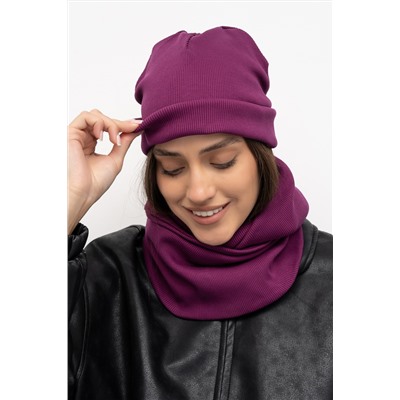 Шапка 25-608L11 сливовый