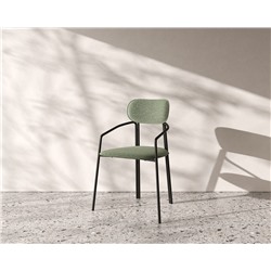 Стул Ror, Round, рогожка, черный/зеленый