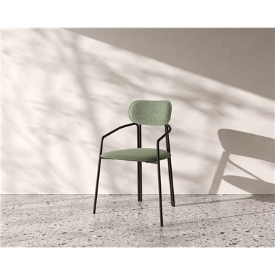 Стул Ror, Round, рогожка, черный/зеленый