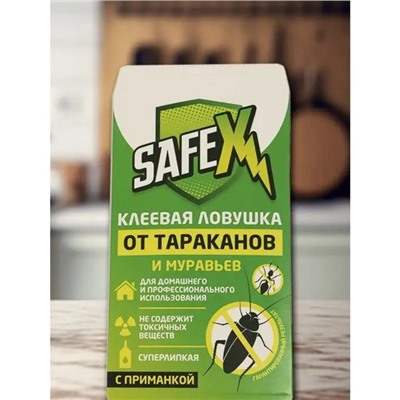 Средство от тараканов и муравьев SAFEX, ловушка-домик клеевая с приманкой, 1 шт.