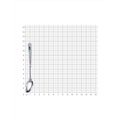 Ложка из серебра литье с фианитом топаз