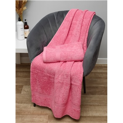 Комплект Полотенец 2 шт розовый косичка