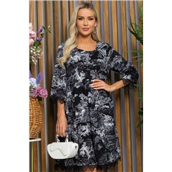 Платье Сибирские кружева (черно-белое) П13400-18М