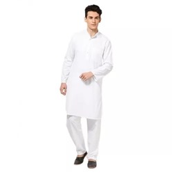 Курта белая и пиджама (Рубаха+штаны), хлопок, ручная работа, произв. Кхади, Handspun Khadi White Kurta Pyjama