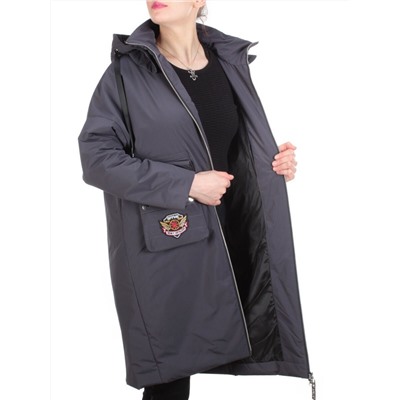 ZW-2306-C GRAY/PURPLE Пальто демисезонное женское (100 гр. синтепон) BLACK LEOPARD