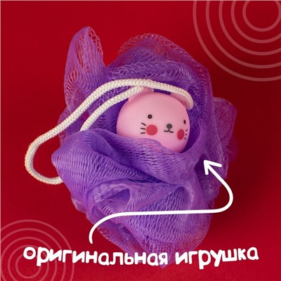 Игрушка-мочалка для купания, детская «Котенок»