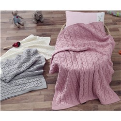 Плед для Новорожденных 80x90 см Вязанный Baby Love Pembe - EcoCotton