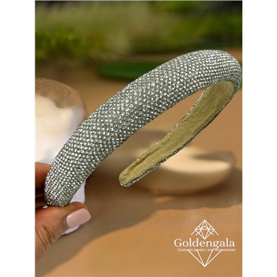 Ободок для волос со стразами объемный Арт ОБ6/004