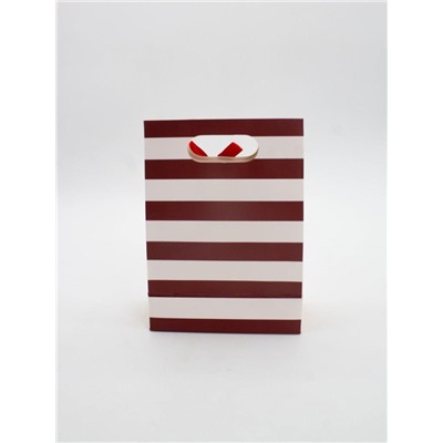 Пакет подарочный (XS) "Many stripes", red (12x6x16)