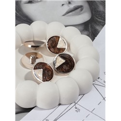 Пуговицы на ножке, d=25 мм, набор 5 шт., цвет коричневый, кремовый, золотой