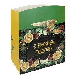 Подарочный пакет-коробка 22,5*20*13,5(М) "Аромат зимы"