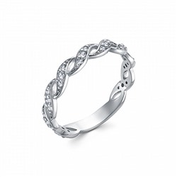 Кольцо с фианитом родированное серебро 925*