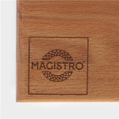 Доска разделочная деревянная Magistro, 40×30×3 см, толщина 2,5-3 см, цельный массив бука