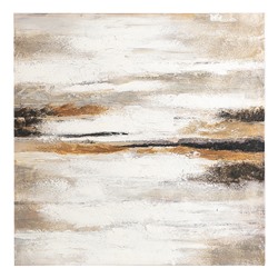 Панно декоративное с ручной росписью By Feel, 80х80 см, бежевое