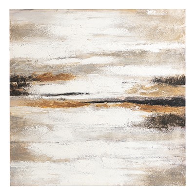 Панно декоративное с ручной росписью By Feel, 80х80 см, бежевое