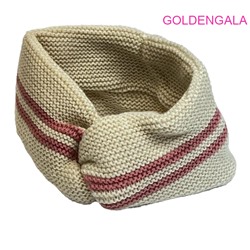 Повязка теплая вязанная на голову ширина 12 см Арт 1 тип 8