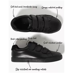 Kids' Leather Riptape School Shoes (13 Small- 9 Large)
