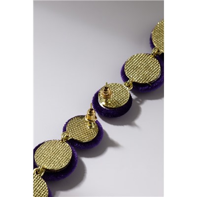 Серьги ассорти «Либеро» три диска, цвет фиолетовый в золоте