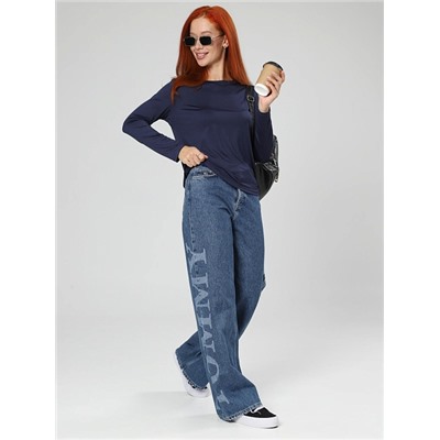 Женский лонгслив Энкар / темно-синий