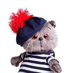 Мягкая игрушка "Кот Басик в тельняшке и берете" (19 см)